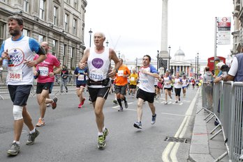 Finbarr Cotter, Professor of Haematology at Barts and The London School of Medicine running a 10k in support of Leuka