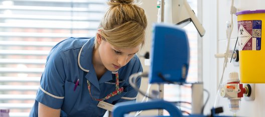 NHS nurse in leukaemia treatment centre